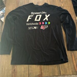 Fox Black Long Sleeve Tee Graphic Design